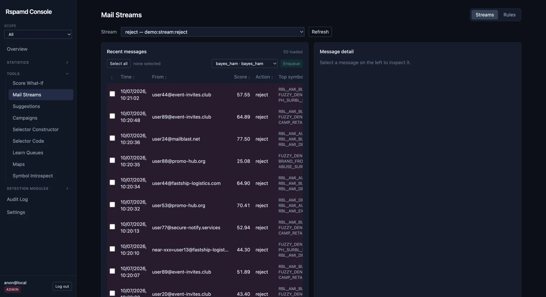Mail Streams