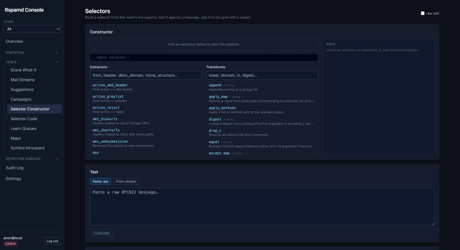 Selector Constructor